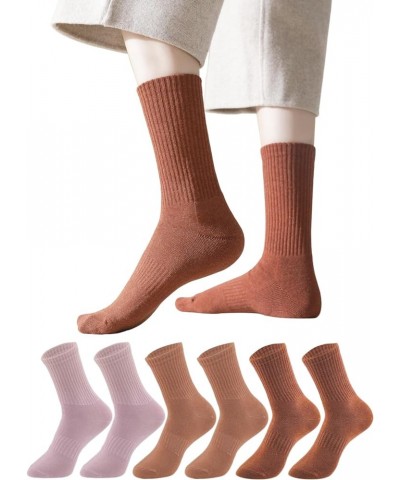 Womens Crew Socks Thin Cotton Long Socks Arch Support Casual Workout High Socks 5 Pairs Sunset Glow 6pairs $7.64 Activewear