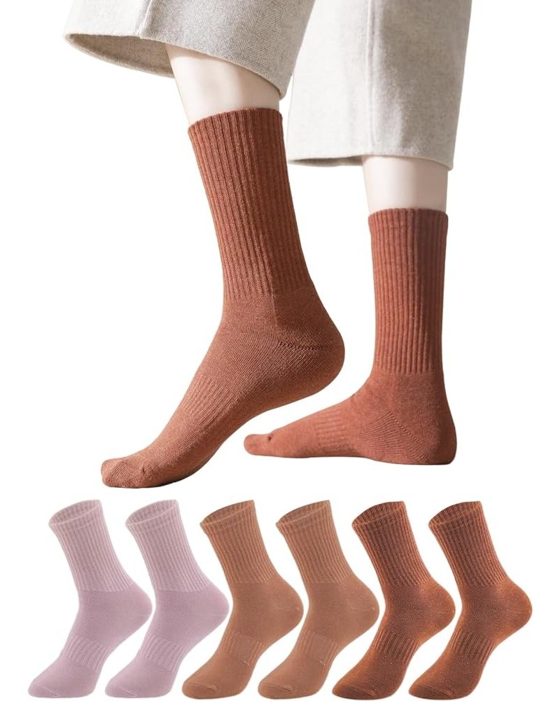 Womens Crew Socks Thin Cotton Long Socks Arch Support Casual Workout High Socks 5 Pairs Sunset Glow 6pairs $7.64 Activewear