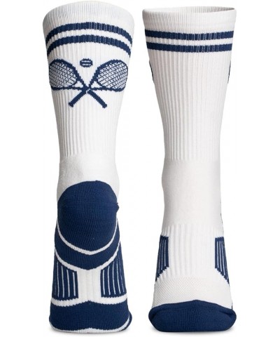 Tennis Athletic Woven Mid-Calf Socks | Performance Socks for Tennis Crossed Racquets $10.79 Activewear