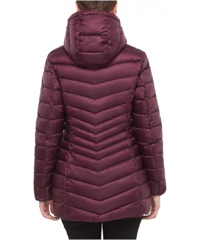 Women's Lightweight Packable Puffer Jacket Water-Resistant Hooded Winter Long Coat Maroon $28.79 Jackets