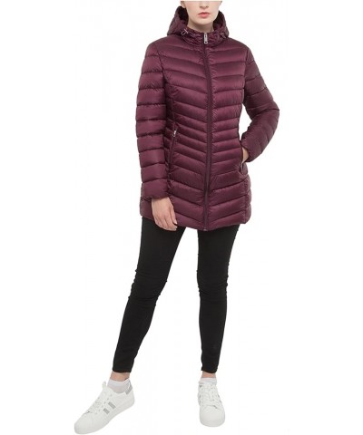 Women's Lightweight Packable Puffer Jacket Water-Resistant Hooded Winter Long Coat Maroon $28.79 Jackets