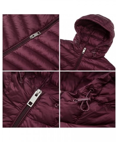 Women's Lightweight Packable Puffer Jacket Water-Resistant Hooded Winter Long Coat Maroon $28.79 Jackets