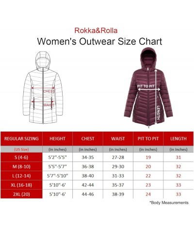 Women's Lightweight Packable Puffer Jacket Water-Resistant Hooded Winter Long Coat Maroon $28.79 Jackets