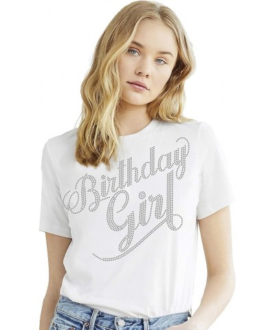 Birthday Shirts for Women - Birthday Girl Shirts for Women - Birthday Gifts for Women Birthday Girl - Flourish Rhinestone (Wh...