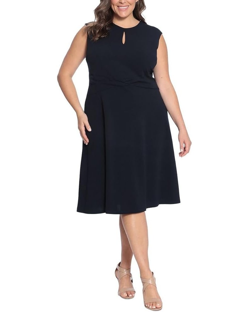 Womens Plus Keyhole Calf Midi Dress Twilight $20.69 Dresses