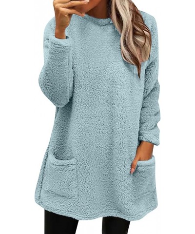 Sweatshirt for Womens Fashion Winter Warm Sweater Pullover Fleece Thickening Plus Size Fall Clothes Casual Loose Tops 03sky B...