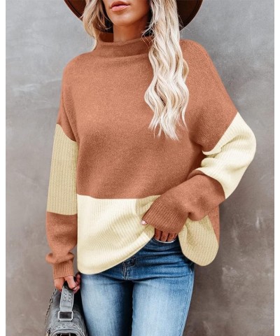 Women's Long Sleeve Color Block Fleece Jacket with Pocket Camel $11.76 Jackets