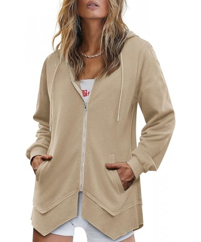 Women's Lightweight Hoodies Casual Full Zip Up Sweatshirt for Fall Winter Beige $19.46 Hoodies & Sweatshirts