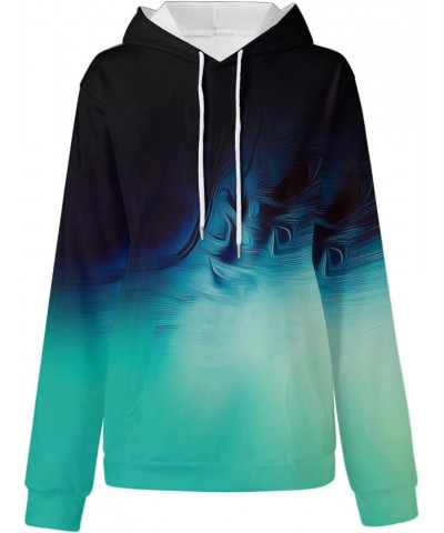 Women's Tie Dye Hoodies Pockets Gradient Sweatshirt Pullover Hooded Blouse Casual Long Sleeve Sweaters Plus Size Z3-green $3....