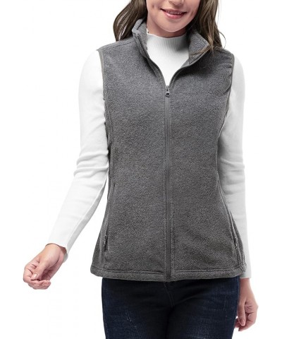 Women's Fleece Vest, Lightweight Warm Polar Soft Vests Outerwear with Zip Up Pockets, Sleeveless Jacket for Winter Dark Grey ...