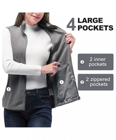 Women's Fleece Vest, Lightweight Warm Polar Soft Vests Outerwear with Zip Up Pockets, Sleeveless Jacket for Winter Dark Grey ...