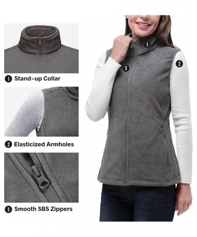 Women's Fleece Vest, Lightweight Warm Polar Soft Vests Outerwear with Zip Up Pockets, Sleeveless Jacket for Winter Dark Grey ...