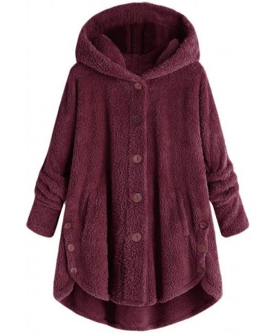 Winter Coats Plus Size Winter Coat Fashion Women Sweater Button Coat Hooded Pullover Tail Women's Cardigan Over Size Sweater ...