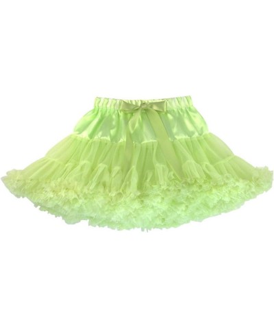 Women Tiered Tulle Pleated Tutu Skirt Princess Ballet Dance Pettiskirt Light Green $14.25 Skirts