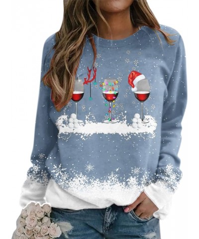 Christmas Sweatshirts for Women Christmas Tree Graphic Pullover Sweatshirt Cute Crewneck Christmas Gnome Shirts Tops W-blue $...