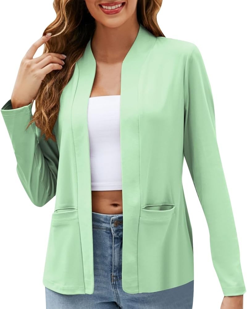 Blazer Jackets for Women，Casual Blazers Long Sleeve Open Front Work Jackets Blazer Summer Office Blazers Coats Z02green $12.5...