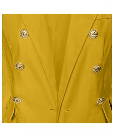 Women's Casual Blazer Lightweight Business Jacket Open Front Trendy Outwear Long Sleeve Lapel Button Coats 2024 Yellow $6.55 ...