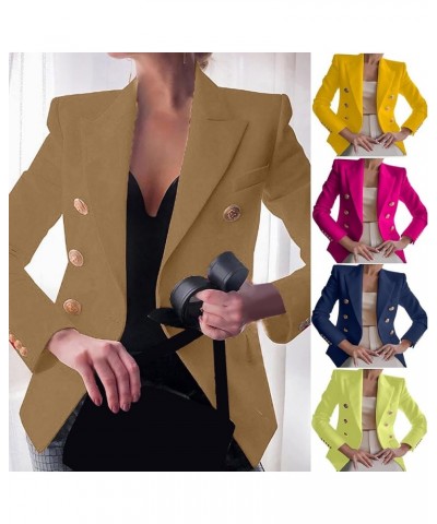 Women's Casual Blazer Lightweight Business Jacket Open Front Trendy Outwear Long Sleeve Lapel Button Coats 2024 Yellow $6.55 ...