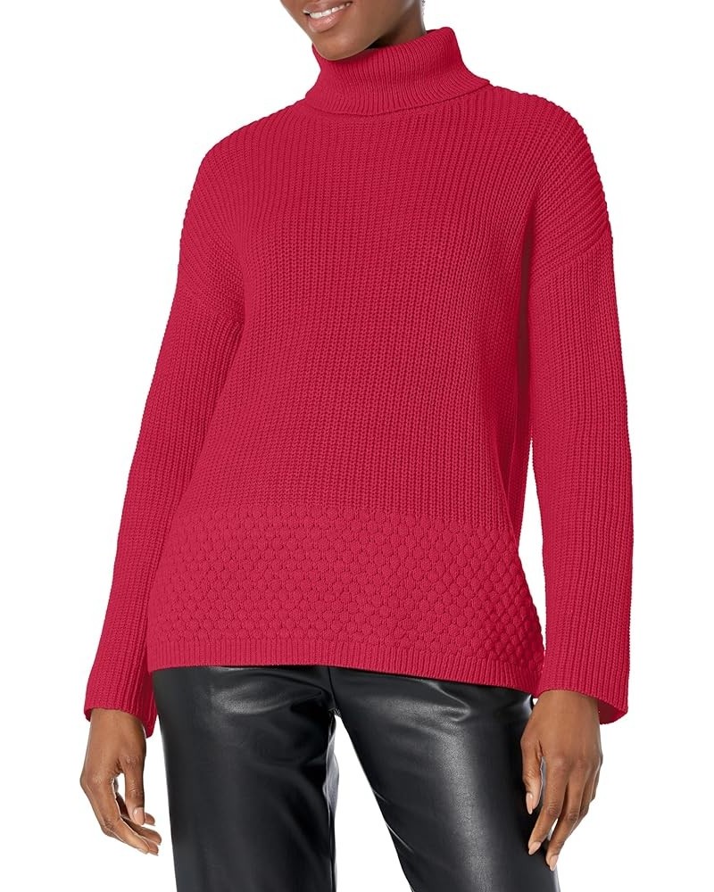 Women's Bobble Stitch Long Sleeve Sweater Cranberry $25.97 Sweaters