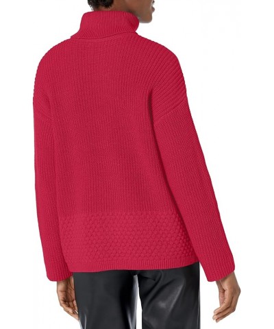 Women's Bobble Stitch Long Sleeve Sweater Cranberry $25.97 Sweaters