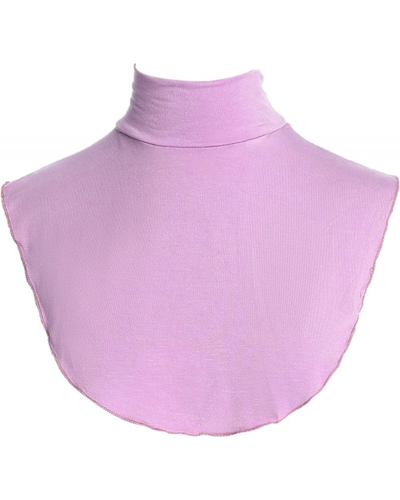 Detachable Cotton Half Top Collar Neck Dickey False Fake Turtleneck Neck Warmer Light Purple D $3.80 Blouses