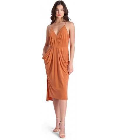 Della Women’s Sleeveless Draped Midi Dress with Front Pockets Sienna $10.44 Dresses