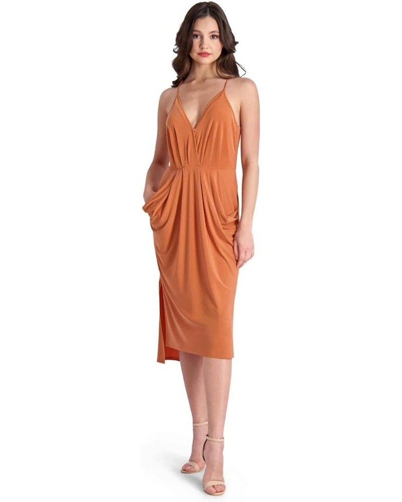 Della Women’s Sleeveless Draped Midi Dress with Front Pockets Sienna $10.44 Dresses