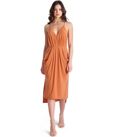 Della Women’s Sleeveless Draped Midi Dress with Front Pockets Sienna $10.44 Dresses