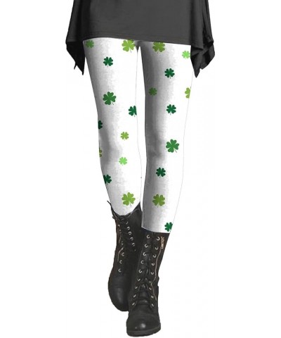 St. Patrick's Day Women's Irish Green Shamrock Leggings Clover Printed Stretchy Yoga Pants High Waisted Saint Tights 3-green ...