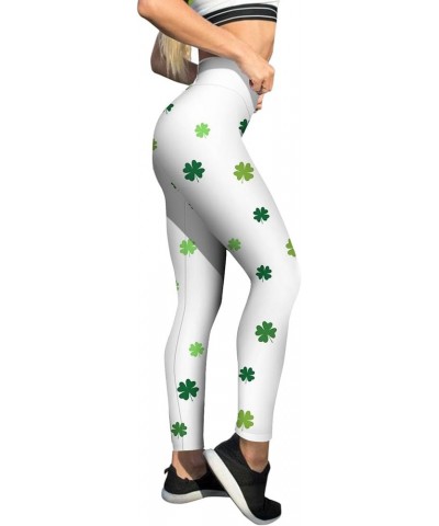 St. Patrick's Day Women's Irish Green Shamrock Leggings Clover Printed Stretchy Yoga Pants High Waisted Saint Tights 3-green ...