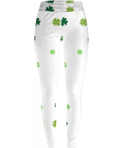 St. Patrick's Day Women's Irish Green Shamrock Leggings Clover Printed Stretchy Yoga Pants High Waisted Saint Tights 3-green ...