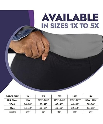 Womens Plus Size Leggings - Cotton Full Length Womens Leggings Plus Size. Great for Gym, Workout, Or Yoga. 1X-5X Navy $12.74 ...