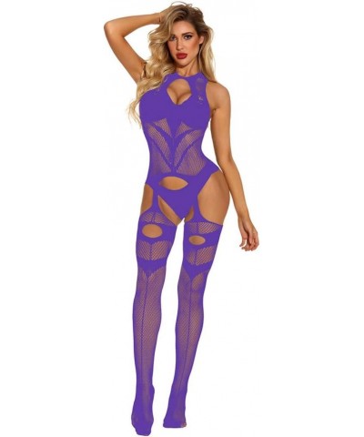 Lingerie Sexy Women Crotchless Ladies Lingerie Sexy Sets Plus Size Slutty Womens Exotic Lingerie Leotard One Piece Purple 1 $...