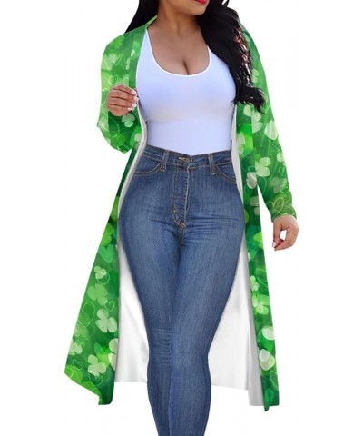 JooMeryer Women's 3D Van Gogh Oil Painting Printed Long Sleeve Front Open Casual Coats Cardigans St Patrick's Day Clover $15....