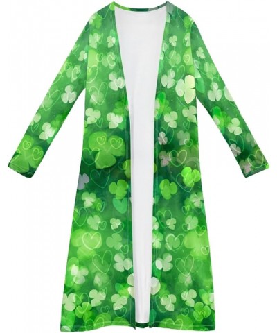 JooMeryer Women's 3D Van Gogh Oil Painting Printed Long Sleeve Front Open Casual Coats Cardigans St Patrick's Day Clover $15....