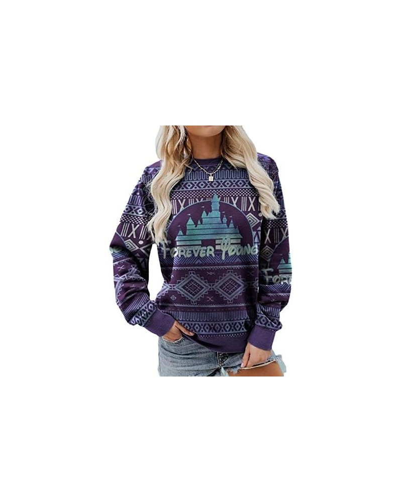 Western Shirts for Women Long Sleeve Crewneck Western Sweatshirt Loose Fit Tunic Tee Plus Size Pollover Tops Purple Aztec $13...