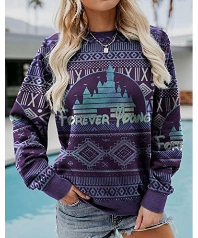 Western Shirts for Women Long Sleeve Crewneck Western Sweatshirt Loose Fit Tunic Tee Plus Size Pollover Tops Purple Aztec $13...