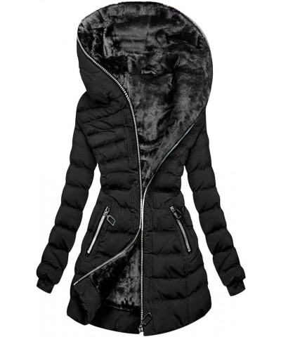 Women's Winter Parka Coats Winter Coats Warm Jacket Long Parka Coat Winter Jacket with Fur Trim 07 Black $23.77 Coats