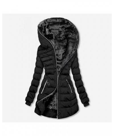 Women's Winter Parka Coats Winter Coats Warm Jacket Long Parka Coat Winter Jacket with Fur Trim 07 Black $23.77 Coats