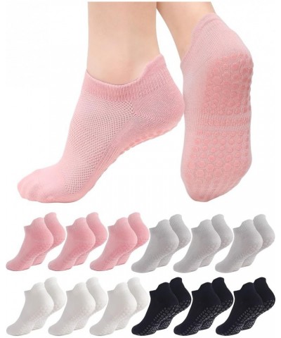 12 Pairs Non Slip Pilates Socks with Grips for Women Anti Skid Athletic Socks Non Slip Grippy Socks Yoga Socks Romantic $14.0...