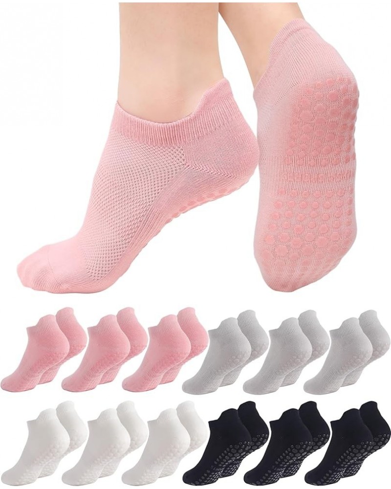 12 Pairs Non Slip Pilates Socks with Grips for Women Anti Skid Athletic Socks Non Slip Grippy Socks Yoga Socks Romantic $14.0...