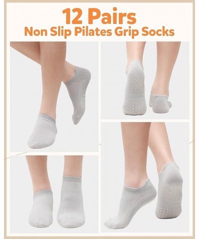 12 Pairs Non Slip Pilates Socks with Grips for Women Anti Skid Athletic Socks Non Slip Grippy Socks Yoga Socks Romantic $14.0...