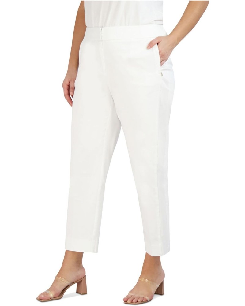 Womens White Zippered Pocketed Ankle Skinny Pants Plus 14W $11.07 Pants