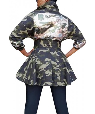 Women's Camouflage Denim Jacket Button Down Camo Sequin Jean Coat Color 1 $18.29 Jackets