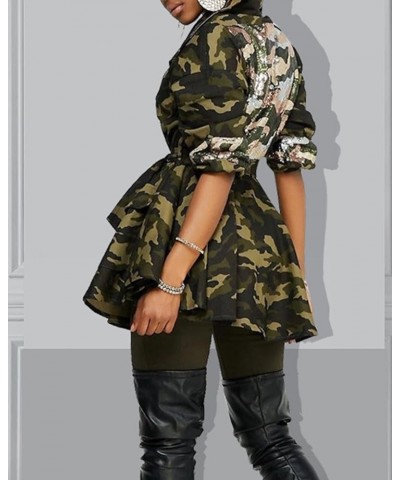 Women's Camouflage Denim Jacket Button Down Camo Sequin Jean Coat Color 1 $18.29 Jackets