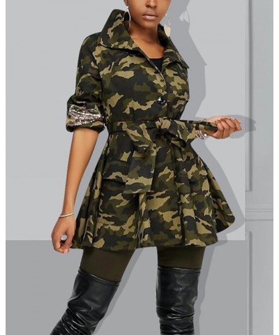 Women's Camouflage Denim Jacket Button Down Camo Sequin Jean Coat Color 1 $18.29 Jackets