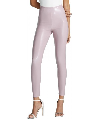 Women's Faux Patent Leather Perfect Control Leggings Mauve $35.00 Leggings