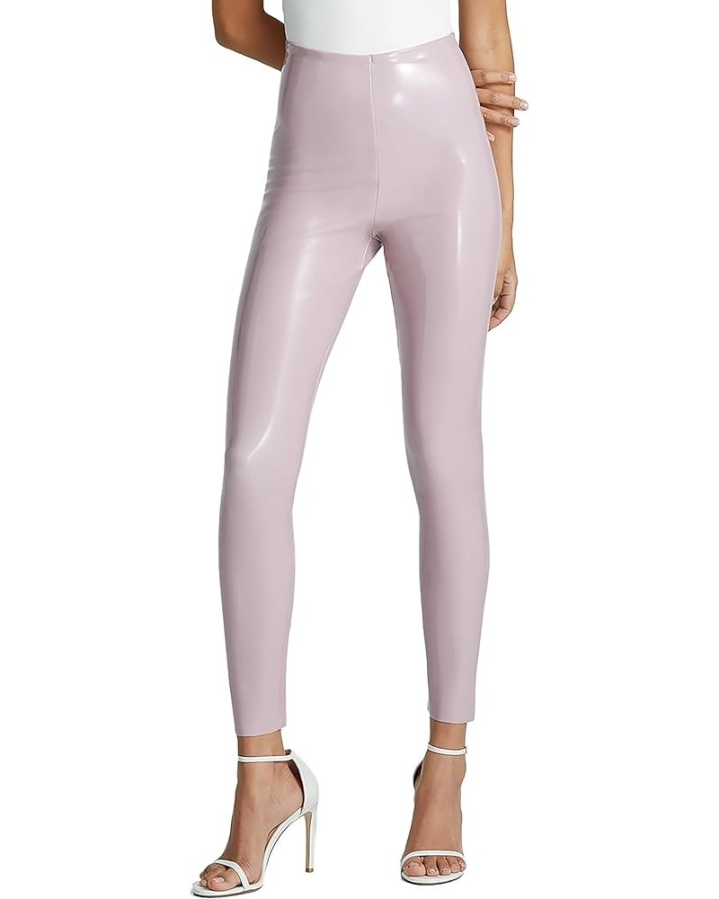 Women's Faux Patent Leather Perfect Control Leggings Mauve $35.00 Leggings