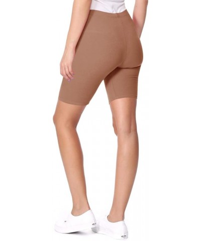 Women's High Waist Elastic Band Solid Active Yoga Biker Shorts Pants Hpa00681 Mocha $10.99 Others