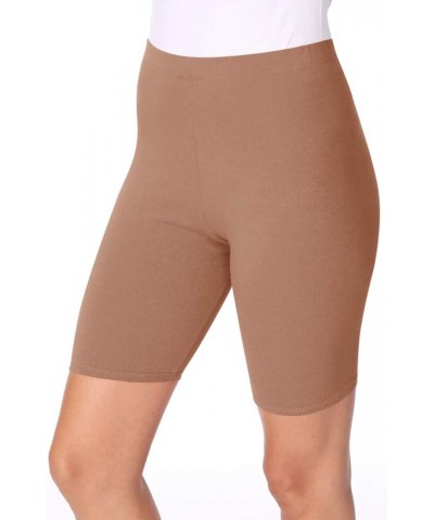 Women's High Waist Elastic Band Solid Active Yoga Biker Shorts Pants Hpa00681 Mocha $10.99 Others